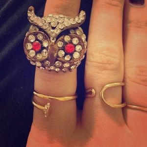Crystal Owl Ring